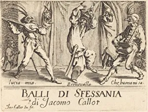 Comedians Prints: Frontispiece for Balli di Sfessania, c. 1622. Creator: Jacques Callot