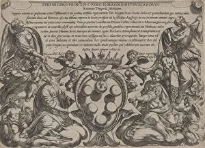 Images Dated 19th October 2020: Frontispiece to The Battles of the Old Testament with the arms of the Medici Crowned by