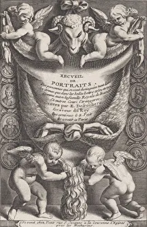 Etienne Prints: Frontispiece from Collection of Portraits, 1714-41