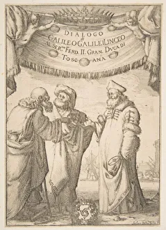 Scientists Prints: Frontispiece for Dialogo di Galileo Galilei, 1632. Creator: Stefano della Bella