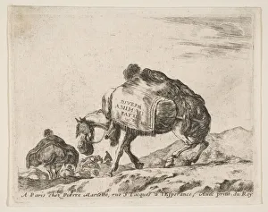 The Metropolitan Museum Of Prints: Frontispiece for Diversi Animali: Pack Horse, ca. 1641. Creator: Stefano della Bella