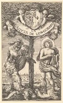 Della Bella Prints: Frontispiece for The Fall of Longobardi (La Caduta de Longobardi)