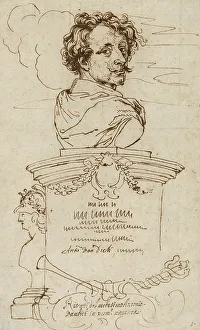 Pedestal Prints: Frontispiece from the Iconography, late 17th century. Creator: Unknown