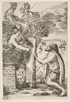 Bushes Gallery: Frontispiece for Il Mercurio, III: Hercules Planting His Club, 1652