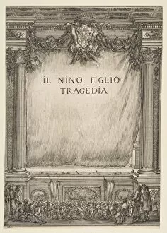 Tragedy Collection: Frontispiece for Il Nino Figlio, 1655. Creator: Stefano della Bella