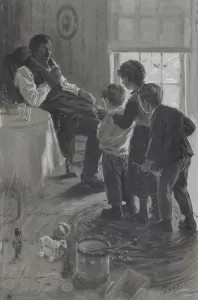 In A Row Prints: Frontispiece for James Whitcomb Riley's A Defective Santa Clause
