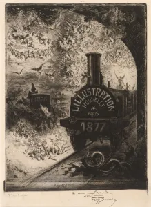 Lix Hilaire Buhot Prints: Frontispiece for L Illustration Nouvelle: The Burial of the Burin, 1877
