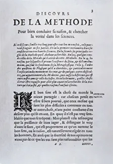 Descartes Prints: Frontispiece of De la Methode by Descartes