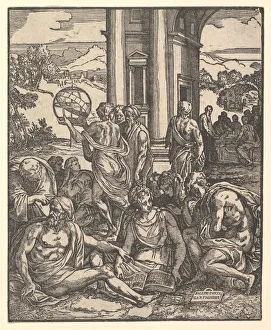 Marco Dente Gallery: Frontispiece to Le sorti di Francesco Marcolini da Forli intitolato Giardino di