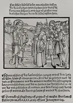 1490s Prints: Frontispiece from one of the letters of 1493 announcing the discovery of the Indies
