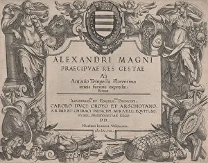 Images Dated 5th November 2020: Frontispiece to the life of Alexander the Great, at left is Bellona