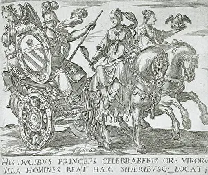 Prudence Prints: Frontispiece with Minerva in a Chariot Driven by Prudence and Charity (Horses of Different)
