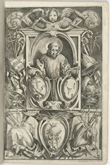 Shields Prints: Frontispiece with Portrait of Saint Francis, 1612. Creator: Jacopo Ligozzi