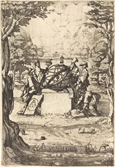 Frontispiece for the Sacred Cosmologia (Title With Astrologers). Creator: Unknown