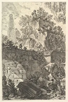 Frontispiece, with Statue of Minerva, ca. 1748. Creator: Giovanni Battista Piranesi