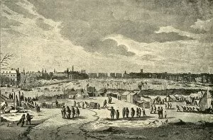 Londoner Gallery: Frost Fair on the Thames, 1825, (1925). Creator: James Stow