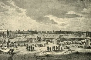 Sir Walter Besant Collection: Frost Fair on the Thames, 1825, (1925). Creator: James Stow