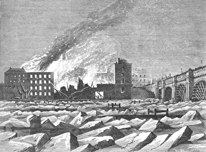 Quartley Prints: Frost on the Thames, 1897. Artist: J Quartley