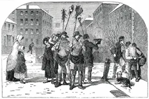 Frozen-Out Gardeners and Snow Clearers - drawn by Foster, 1850. Creator: Edmund Evans