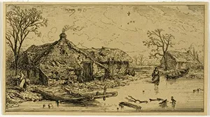 The Frozen Pond, 1845. Creator: Charles Emile Jacque