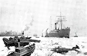 Steamboat Prints: The Frozen Thames: a study near Blackwall, 1895. Creator: George Meisenbach