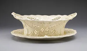 Yorkshire Gallery: Fruit Basket and Stand, Yorkshire, 1780 / 1800. Creator: Leeds Pottery