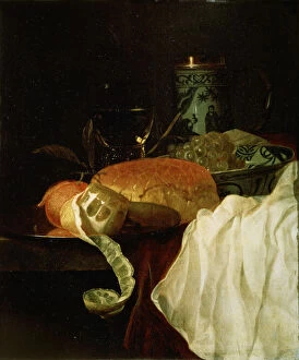 Fruit, Bread and Wine, 17th century. Artist: Juriaen van Streeck