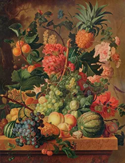 Fruit and Flowers, 1789, (1938). Artist: Paul Theodor van Brussel