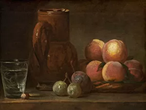 Images Dated 25th February 2021: Fruit, Jug, and a Glass, c. 1726 / 1728. Creator: Jean-Simeon Chardin