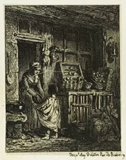 Shop Gallery: The Fruit Merchant and the Child, 1844. Creator: Charles Emile Jacque