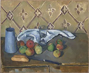 Paul 1839 1906 Collection: Fruit, Serviette and Milk Jug. Artist: Cezanne, Paul (1839-1906)