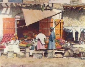 Flora Annie Steel Prints: A Fruit Stall, 1905. Artist: Mortimer Luddington Menpes