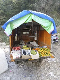 Northern Prints: Fruit stall in Dharamshala Himachal Pradesh India 2017. Creator: Unknown