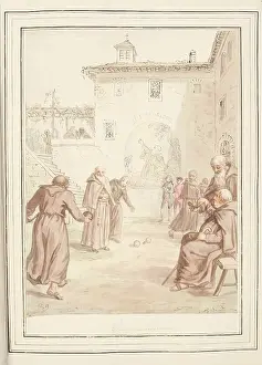 Friar Prints: Fryers Amusement, leaf from A Collection of Dresses by David Allan Mostly from Nature