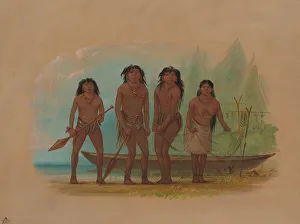 Four Fuegian Indians, 1856 / 1869. Creator: George Catlin