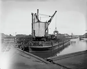 Hoist Prints: Fueling lighter with clam shell hoist, Ashtabula, Ohio, ca 1900. Creator: Unknown