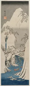 1797 1858 Prints: The Fuji River in the Snow, 1841. Creator: Utagawa Hiroshige (Japanese, 1797-1858)