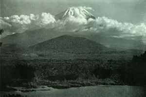 In Lotus Land Japan Prints: Fuji at Sunrise, 1910. Creator: Herbert Ponting