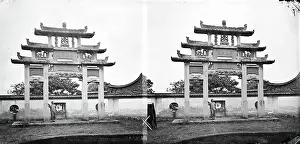 Fujian, province, China: a pailou (memorial arch) dedicated to a virtuous widow, 1870/1871. Creator: John Thomson