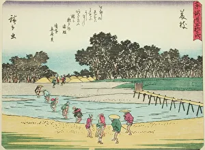 Fujieda, from the series Fifty-three Stations of the Tokaido (Tokaido gojusan tsugi... c. 1837/42. Creator: Ando Hiroshige. Fujieda, from the series Fifty-three Stations of the Tokaido (Tokaido gojusan tsugi... c. 1837/42)