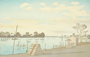 Kiyochika Kobayashi Prints: Fujimi Ferry, the River Okawa, 1880. Creator: Kobayashi Kiyochika