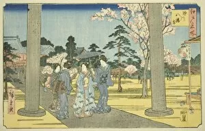 Cherry Tree Gallery: Fukagawa Hachiman Shrine (Fukagawa Hachimangu), from the series 'Famous Places..., 1854