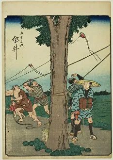 Fukuroi, from the series Fifty-three Stations [of the Tokaido] (Gojusan tsugi), also...1852. Creator: Ando Hiroshige. Fukuroi, from the series Fifty-three Stations [of the Tokaido] (Gojusan tsugi), also...1852