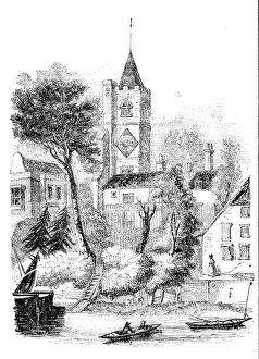 All Saints Church Gallery: Fulham Church, 1843. Creator: Unknown