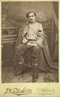 Chains Prints: Full-length portrait of a man in convict clothing and leg irons