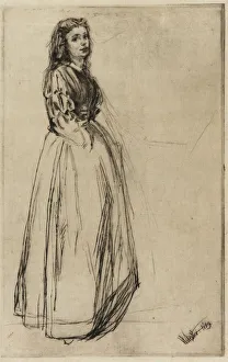 Dressmaker Prints: Fumette, Standing, 1859. Creator: James Abbott McNeill Whistler