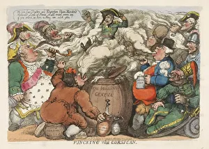 Hanover Prints: Funcking the Corsican, pub. 1813 (hand coloured engraving). Creator: Thomas Rowlandson
