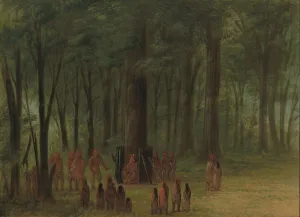 Wisconsin Prints: Funeral of Black Hawk - Saukie, 1861 / 1869. Creator: George Catlin