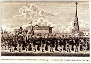 Alexander Pavlovich Gallery: Funeral ceremony of Emperor Alexander I at the Moscow Kremlin, 1828. Artist: Russian Master