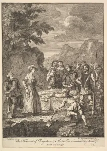 Miguel De Prints: The Funeral of Chrystom & Marcella vindicating herself (Six Illustrations for Don